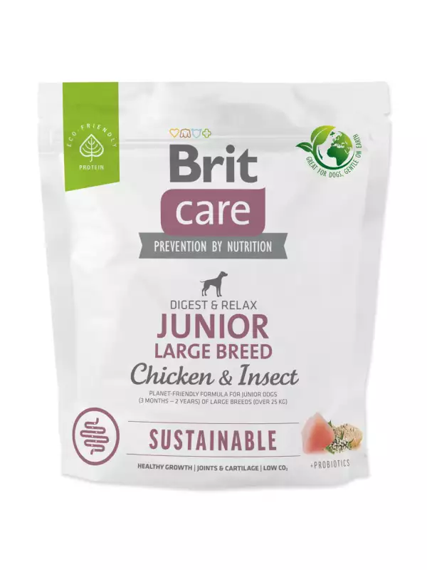 Krmivo Brit Care Dog Sustainable Junior Large Breed Chicken & Insect 1kg