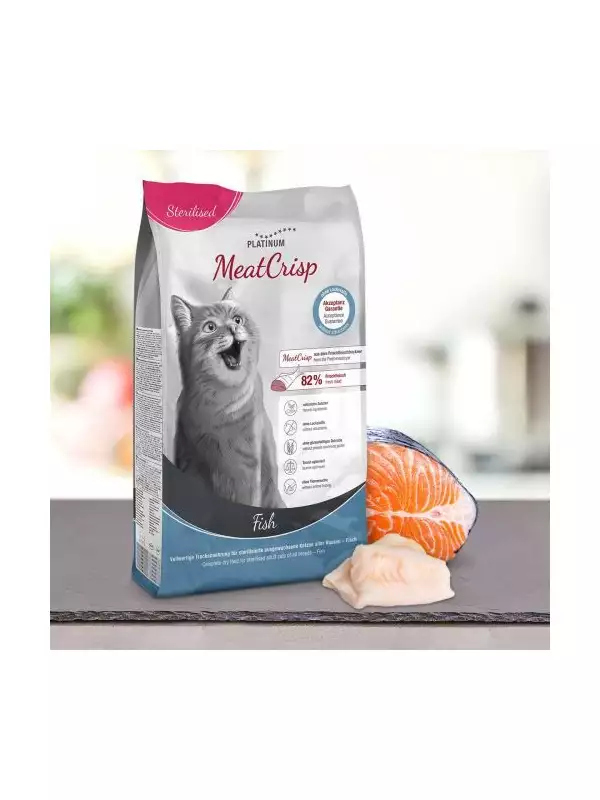 Platinum MeatCrisp Sterilised Fish - Ryba pro kastrované kočky 400g