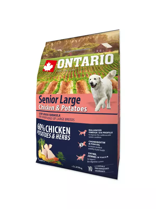 Krmivo Ontario Senior Large Chicken & Potatoes 2,25kg