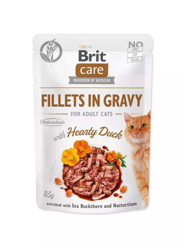 Kapsička Brit Care Cat kachna, filety v omáčce 85g