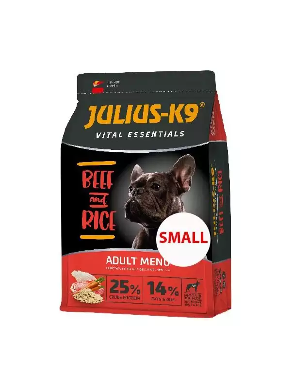 JULIUS K-9 HighPremium 3kg ADULT SMALL Vital Essentials BEEF&Rice