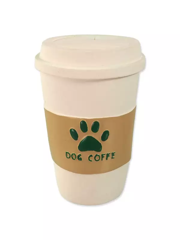 Hračka Dog Fantasy Latex kelímek káva se zvukem bílá 12cm