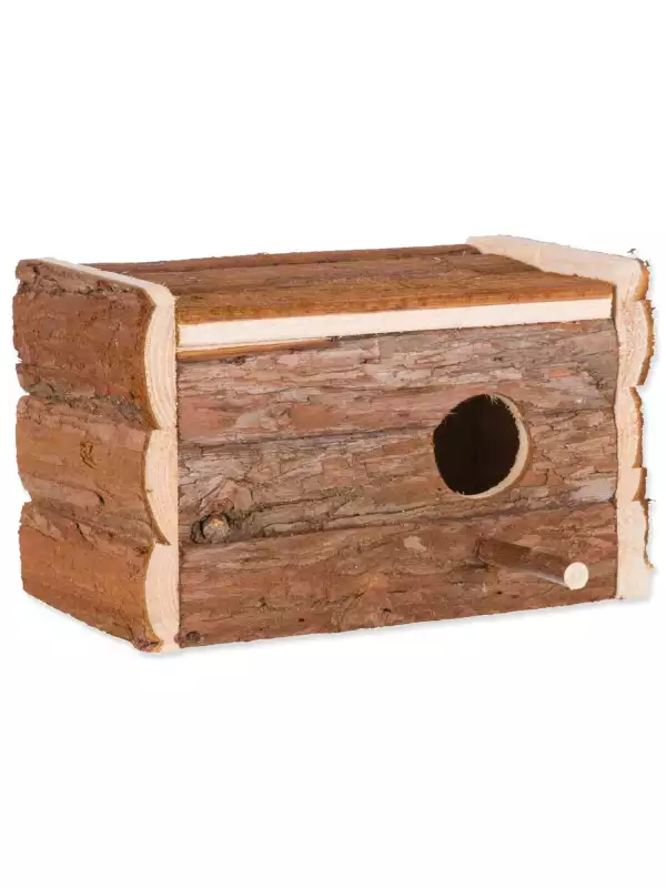 Budka Trixie hnízdo dřevěná s kůrou 21x13x12cm/ø 3,8cm 