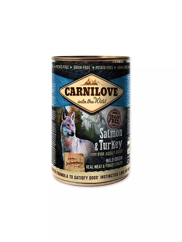 Konzerva Carnilove Dog Wild Meat losos a krůta 400g