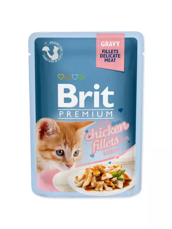 Kapsička Brit Premium Cat Kitten kuře, filety v omáčce 85g