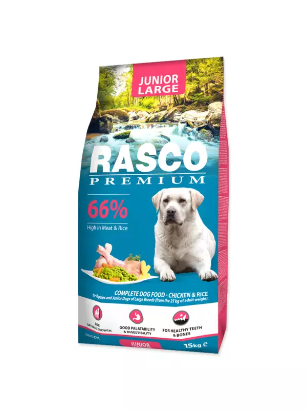 Krmivo Rasco Premium Junior Large kuře s rýží 15kg