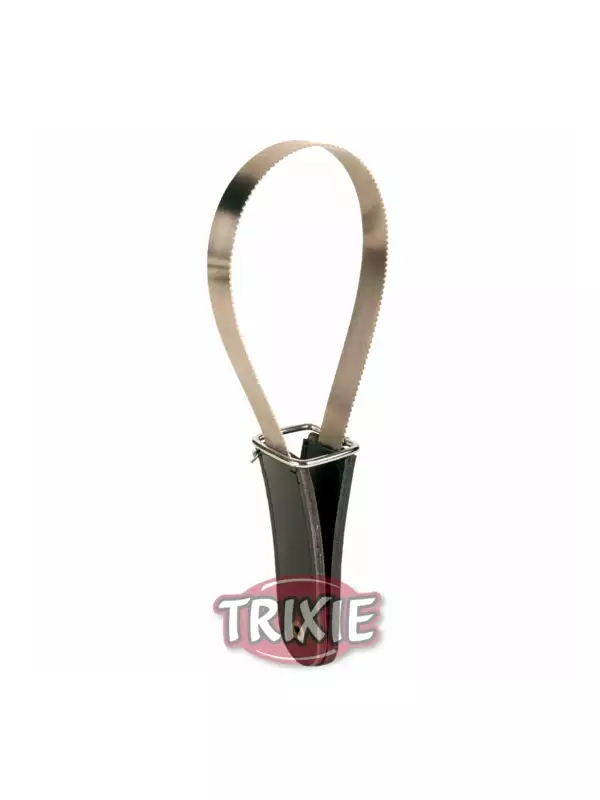 HaarEx - kovový pásek, prořezávač, kožená rukojeť, 255x85mm