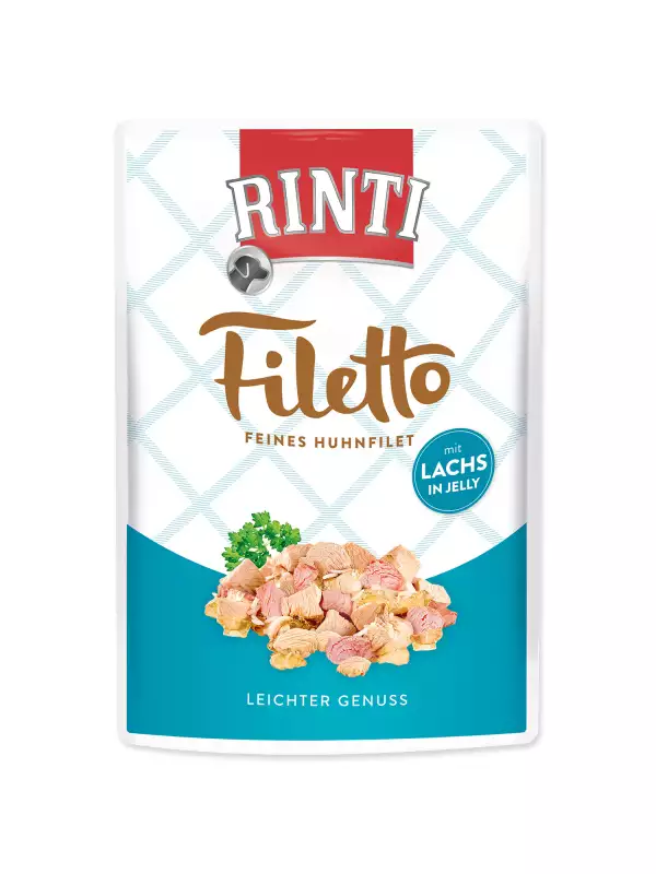 Kapsička Rinti Filetto Adult kuře a losos v želé 100g