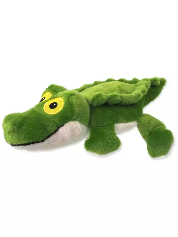 Hračka Dog Fantasy Silent Squeak krokodýl zelený 30cm