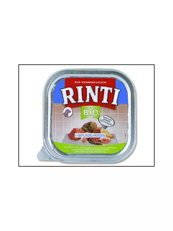 Vanička Rinti Adult BIO drůbeží srdíčka 150g