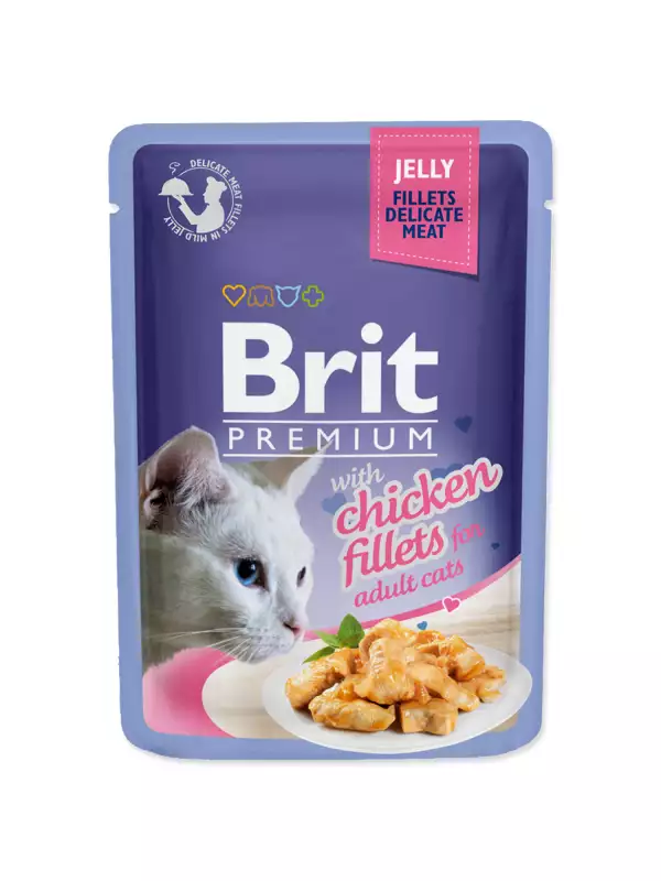 Kapsička Brit Premium Cat Delicate kuře, filety v želé 85g