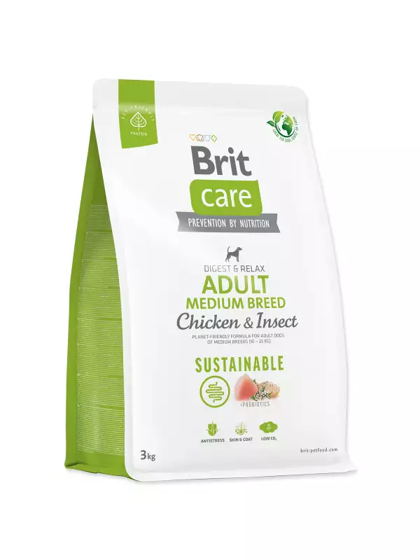 Krmivo Brit Care Dog Sustainable Adult Medium Breed Chicken & Insect 3kg