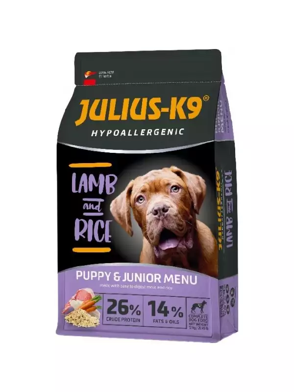 JULIUS K-9 HighPremium 12+2kg PUPPY&JUNIOR Hypoallergenic LAMB&Rice