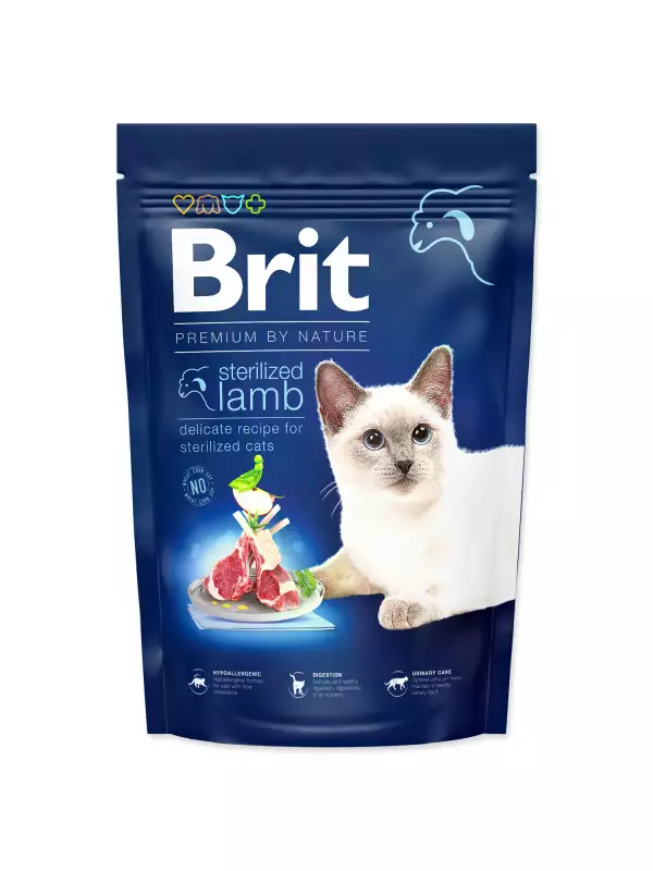 Krmivo Brit Premium by Nature Cat Sterilized Lamb 1,5kg