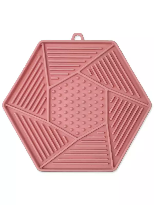 Podložka lízací Epic Pet Lick&Snack hexagon světle růžový 17x15cm