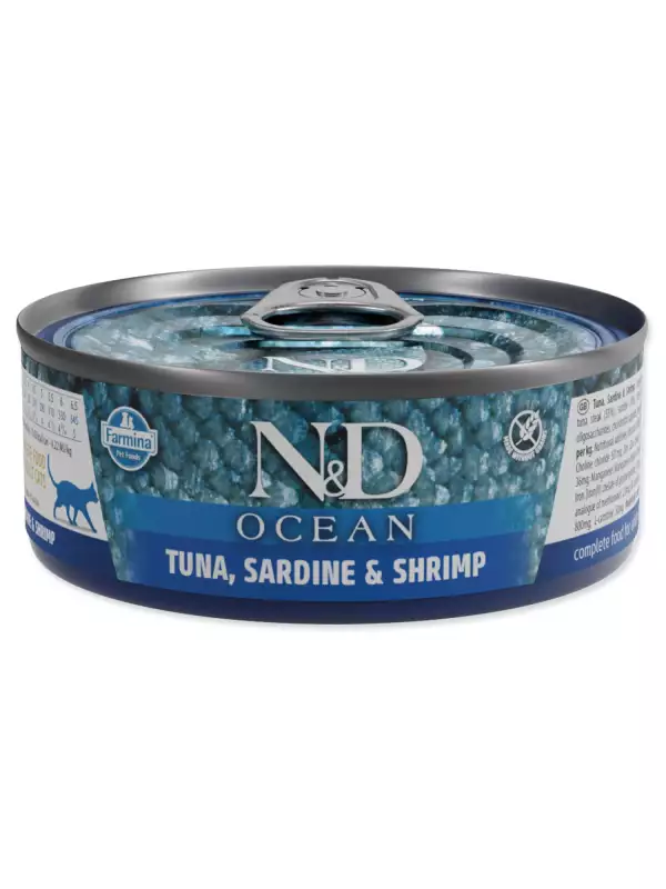 Konzerva N&D Cat Ocean Tuna, Sardine & Shrimp 70g