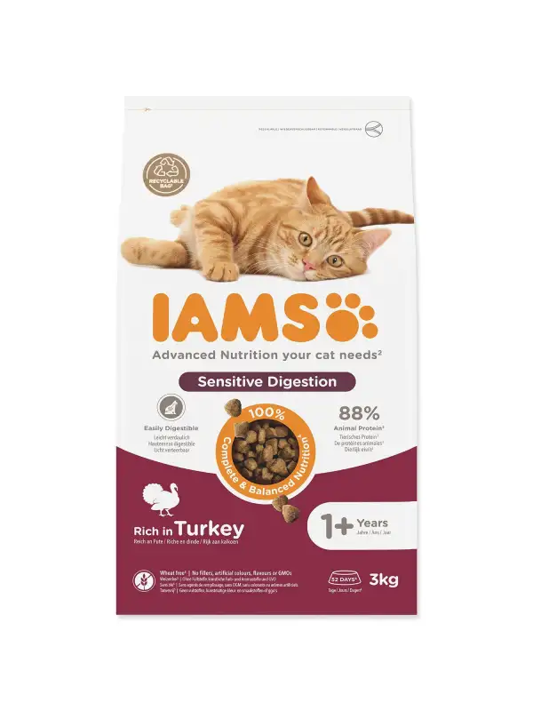 Krmivo IAMS Cat Adult Turkey 3kg 
