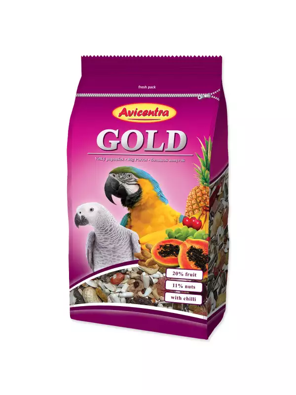 Krmivo Avicentra Gold velký papoušek 850g