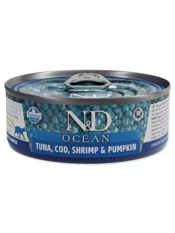 Konzerva N&D Cat Ocean Tuna, Cod, Shrimp & Pumpkin 70g