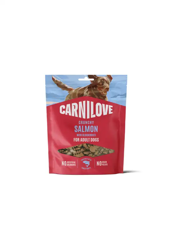 Pochoutka Carnilove Dog Crunchy Snack losos s borůvkami 200g