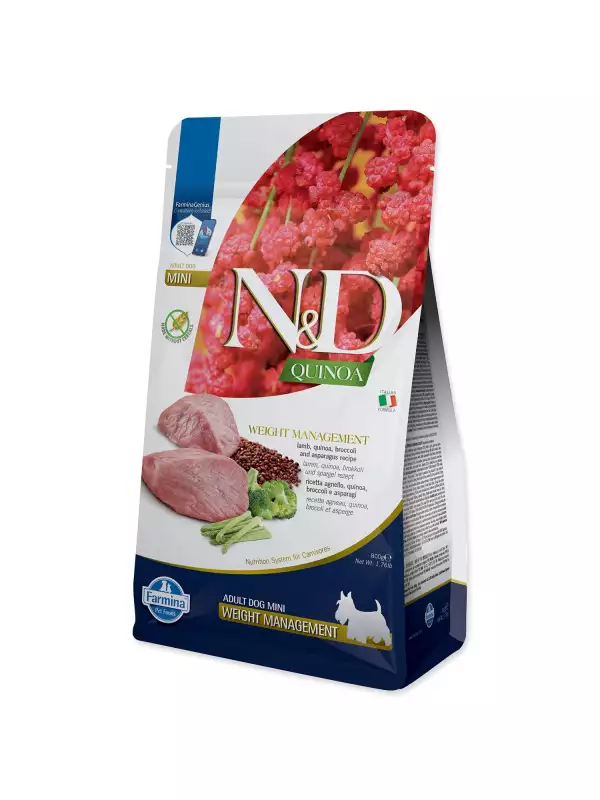 Krmivo N&D Dog Quinoa Adult Mini Weight Management 0,8kg
