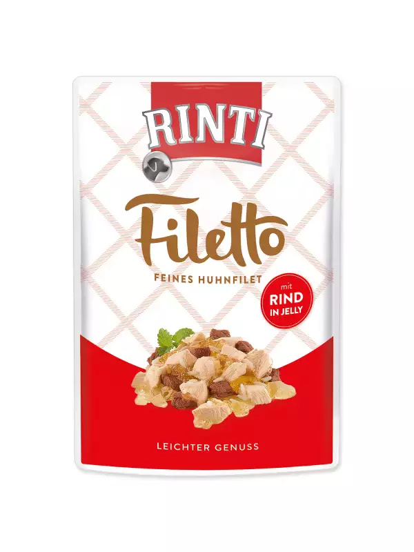 Kapsička Rinti Filetto Adult kuře a hovězí v želé 100g