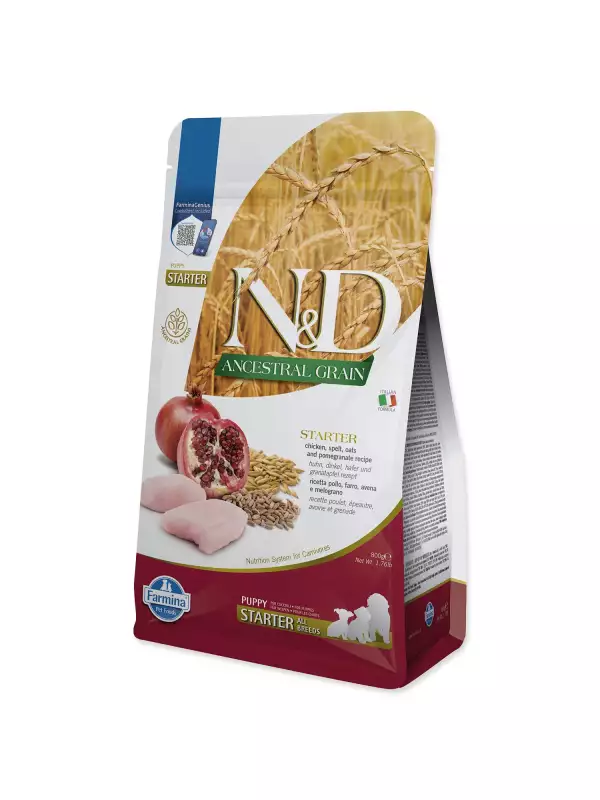 Krmivo N&D Puppy Starter All Breeds Ancestral Chicken, Oats & Pomegranate 800g