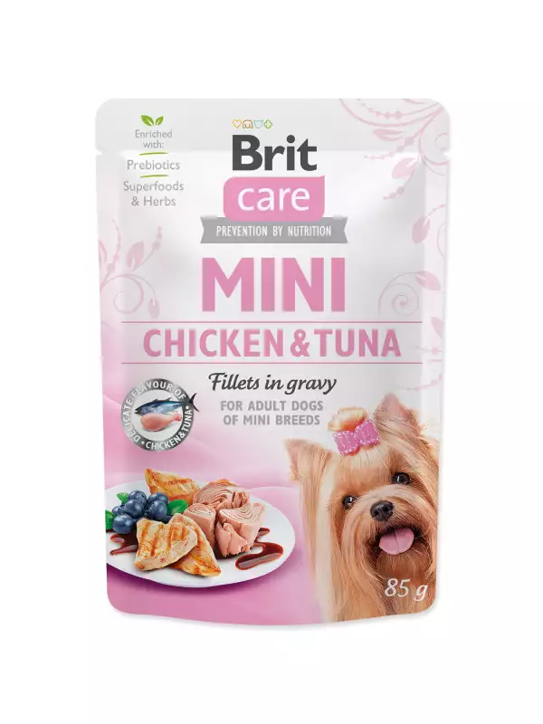 Kapsička Brit Care Mini kuře a tuňák, filety v omáčce 85g