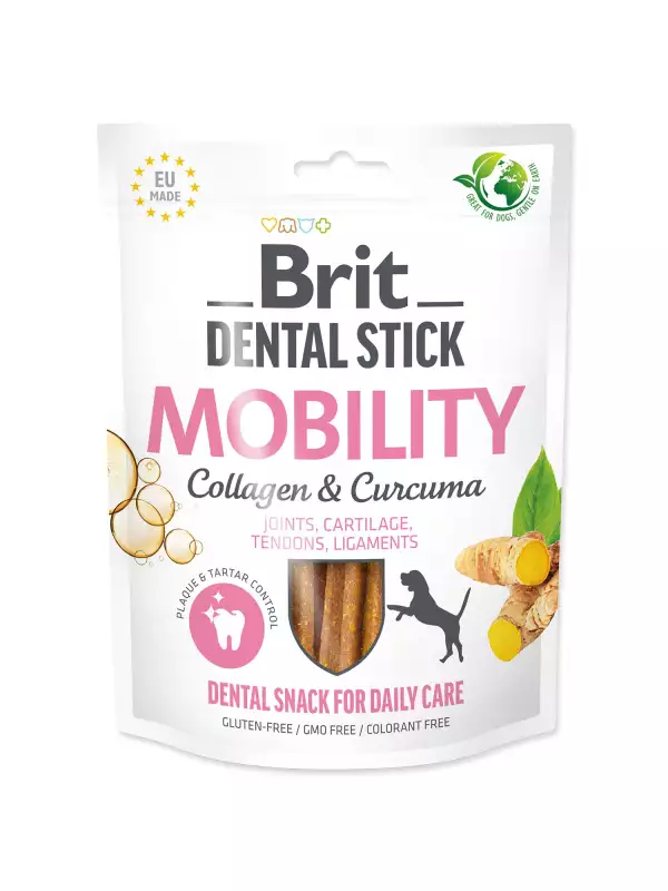 Pochoutka Brit Dental Stick Mobility s Kurkumou a Kolagenem 7ks