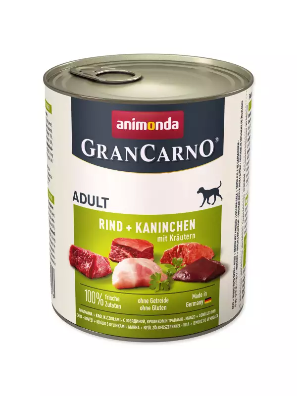 Konzerva Animonda Gran Carno Adult hovězí a králík s bylinkami 800g