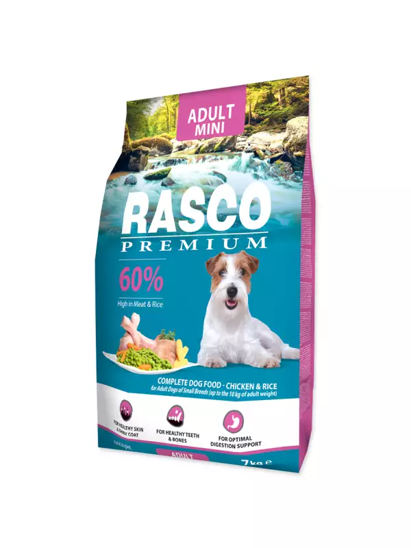 Krmivo Rasco Premium Adult Mini kuře s rýží 7kg