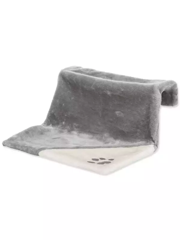 Radiator bed, plush, 45 × 24 × 31 cm, grey/light grey