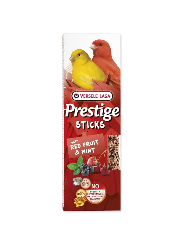 Tyčinky Versele-Laga  Prestige kanár s červeným ovocem a mátou 60g 2ks 
