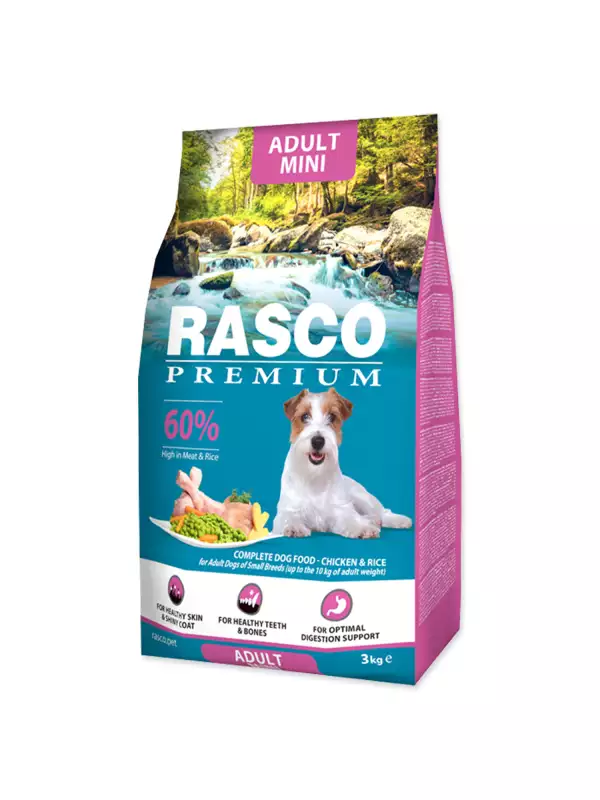 Krmivo Rasco Premium Adult Mini kuře s rýží 3kg