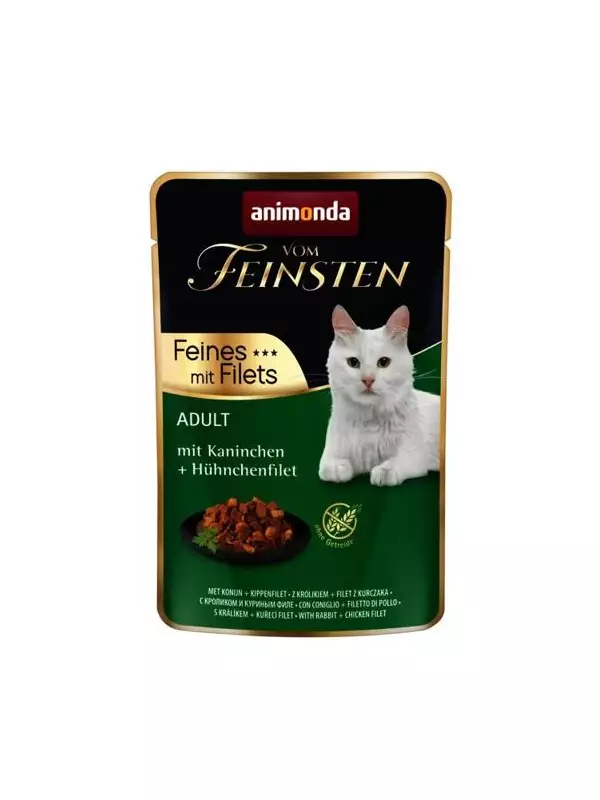 Vom Feinsten Adult FEINES m.Fillets - králík + kuřecí filet, kapsička pro kočky 85 g