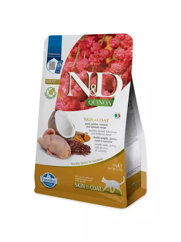 Krmivo N&D Cat Quinoa Skin & Coat Quail 0,3kg