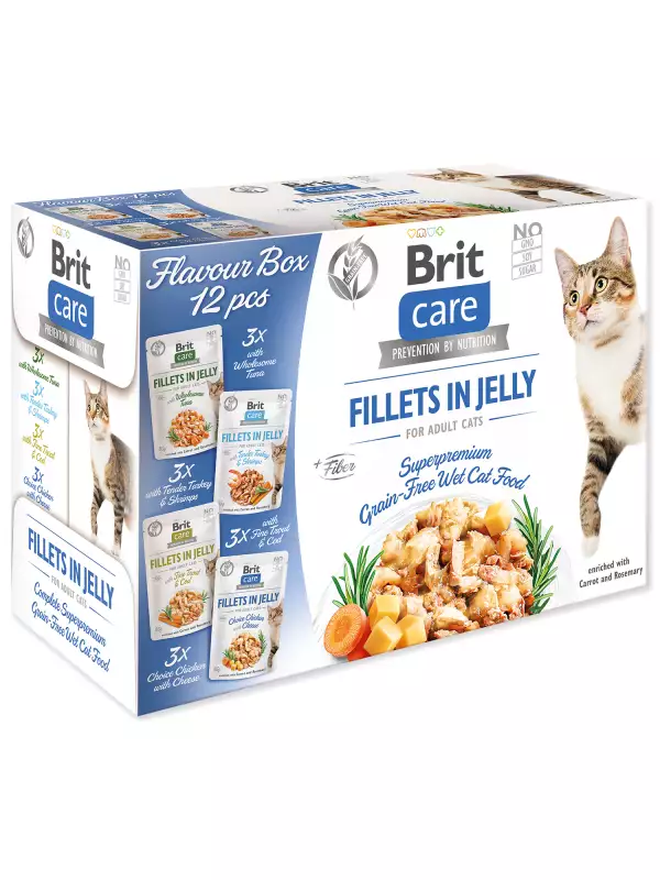 Kapsičky Brit Care Cat Flavour box filety v želé Multi 12x85g