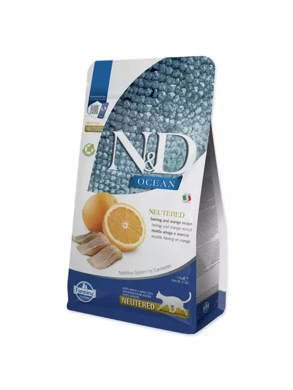 Krmivo N&D Cat Ocean Neutered Herring & Orange 1,5kg