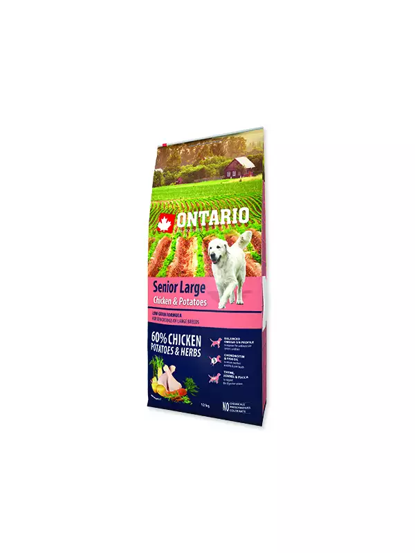 Krmivo Ontario Senior Large Chicken & Potatoes 12kg