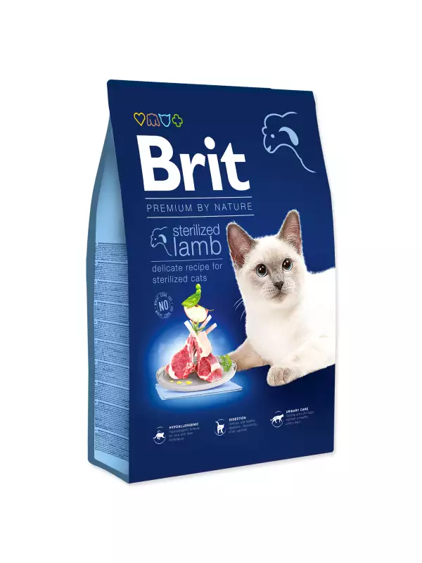 Krmivo Brit Premium by Nature Cat Sterilized Lamb 8kg