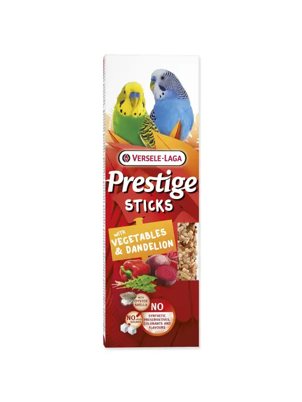 Tyčinky Versele-Laga Prestige malý papoušek se zeleninou a pampeliškou 60g 2ks 