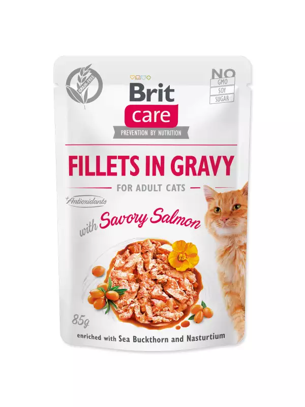 Kapsička Brit Care Cat losos, filety v omáčce 85g