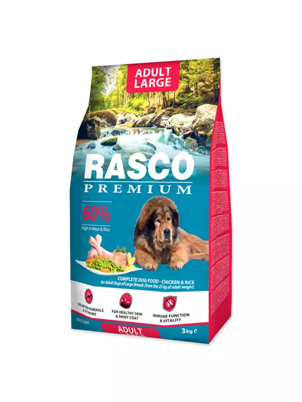 Krmivo Rasco Premium Adult Large kuře s rýží 3kg