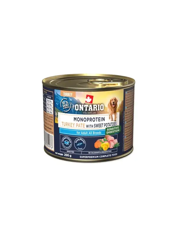 Konzerva Ontario Adult monoprotein krůtí pate s batáty 200g
