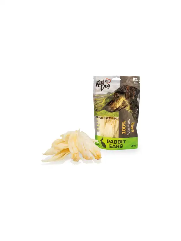 KIDDOG SUPER PREMIUM 100% přírodní králičí uši 50 g