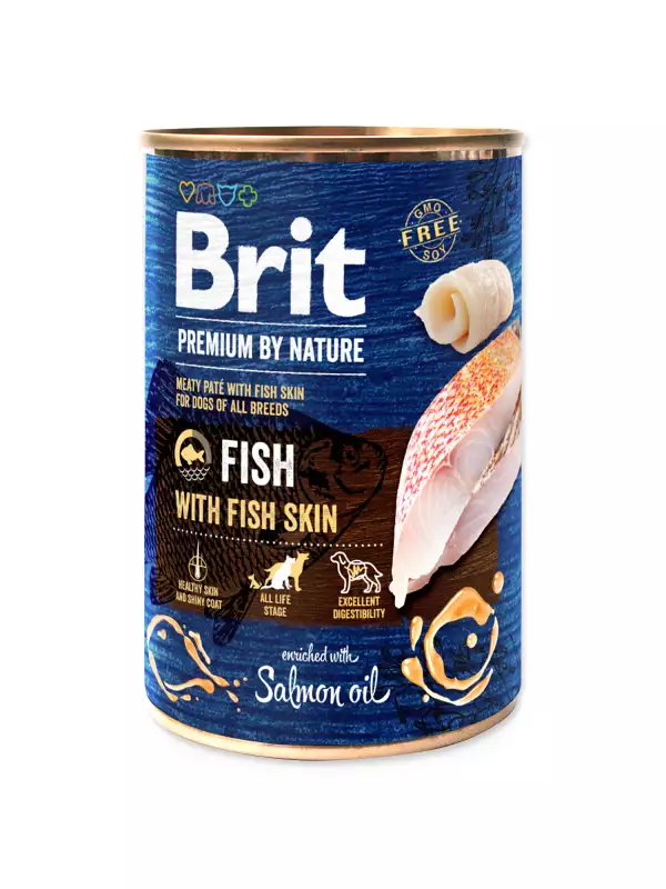 Konzerva Brit Premium by Nature ryba s kůží 400g