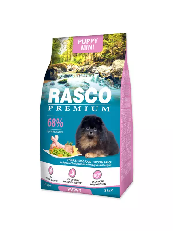 Krmivo Rasco Premium Puppy Mini kuře s rýží 3kg