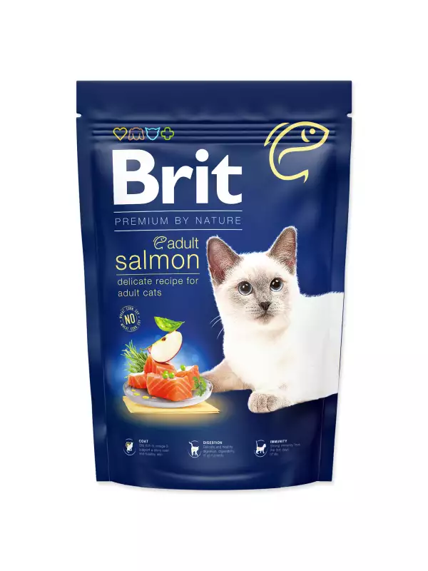 Krmivo Brit Premium by Nature Cat Adult Salmon 1,5kg