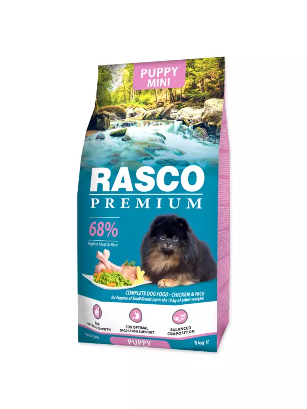 Krmivo Rasco Premium Puppy Mini kuře s rýží 1kg