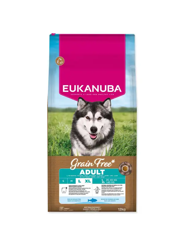 Krmivo EUKANUBA Grain Free Adult Large rich in ocean fish 12kg